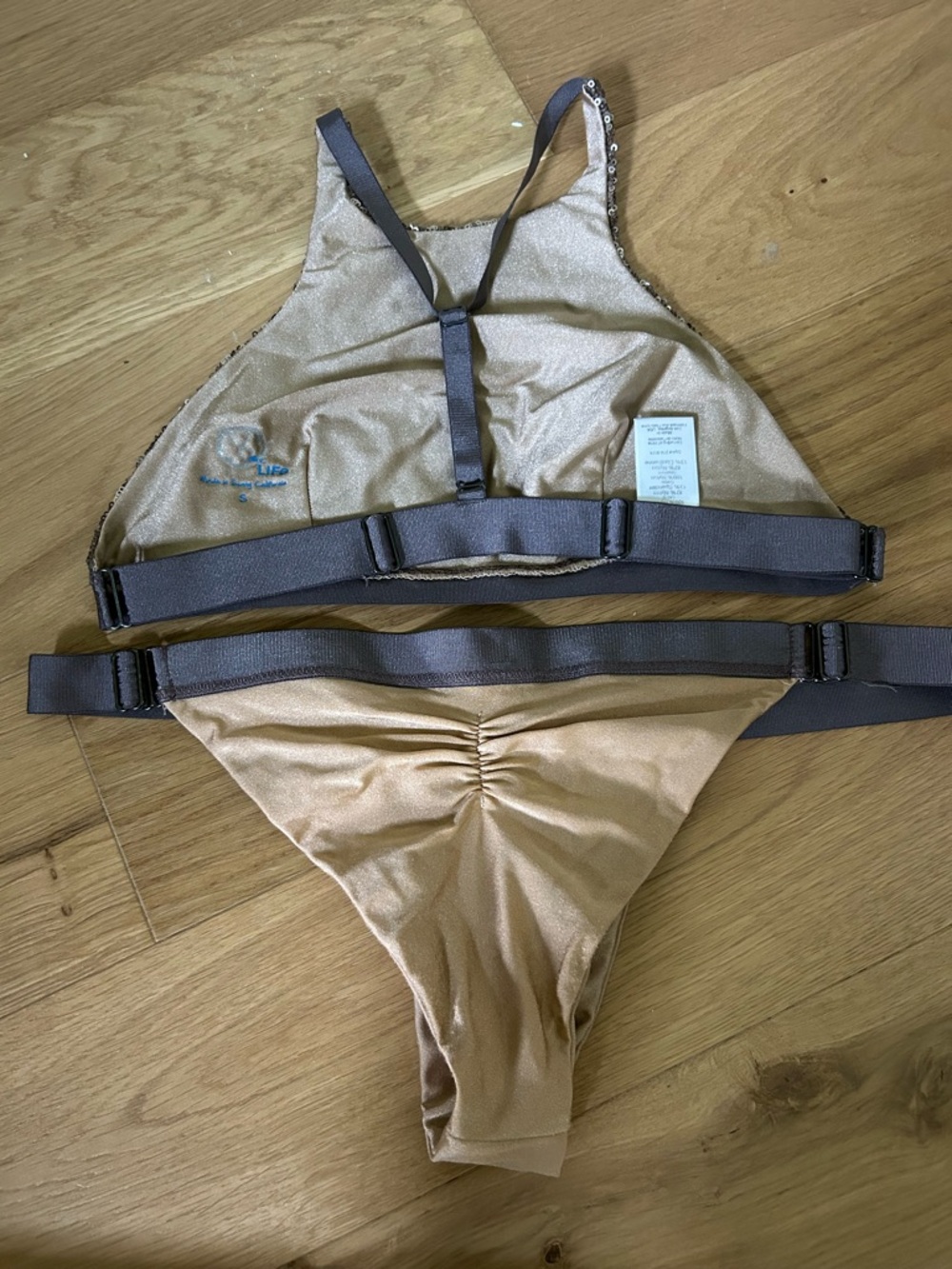 Blue Life Tan and Dark Gray Two-Piece Bikini Set